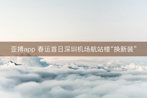 亚搏app 春运首日深圳机场航站楼“换新装”