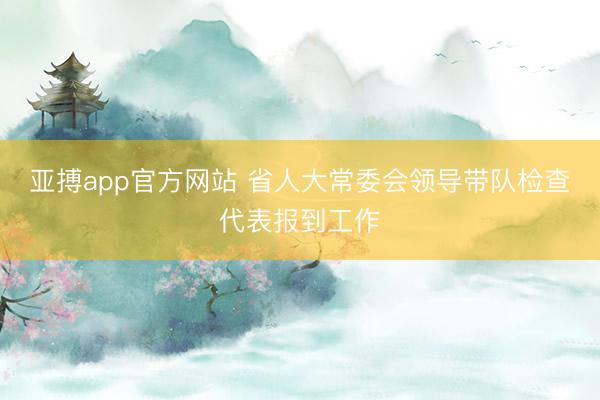 亚搏app官方网站 省人大常委会领导带队检查代表报到工作