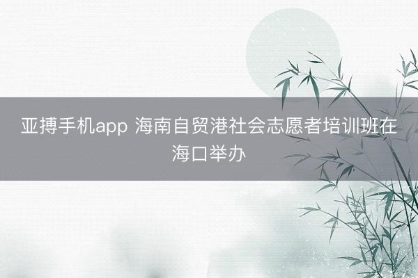 亚搏手机app 海南自贸港社会志愿者培训班在海口举办