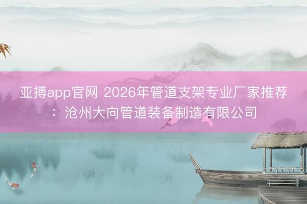 亚搏app官网 2026年管道支架专业厂家推荐：沧州大向管道装备制造有限公司