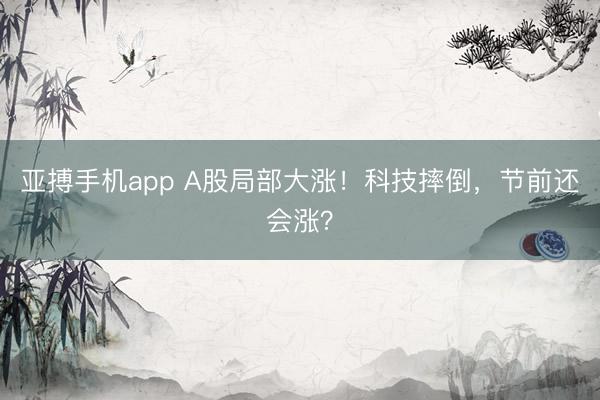 亚搏手机app A股局部大涨！科技摔倒，节前还会涨？