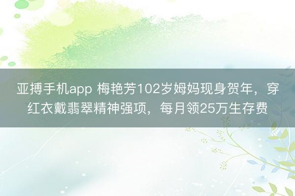 亚搏手机app 梅艳芳102岁姆妈现身贺年，穿红衣戴翡翠精神强项，每月领25万生存费