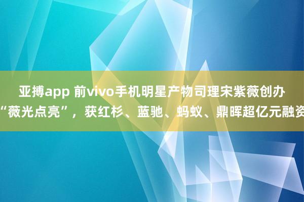 亚搏app 前vivo手机明星产物司理宋紫薇创办“薇光点亮”，获红杉、蓝驰、蚂蚁、鼎晖超亿元融资