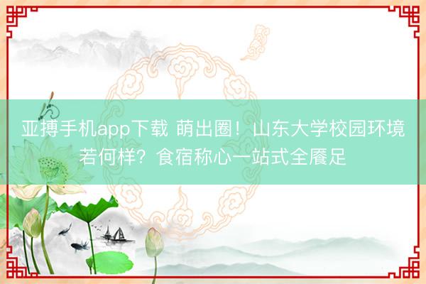 亚搏手机app下载 萌出圈！山东大学校园环境若何样？食宿称心一站式全餍足