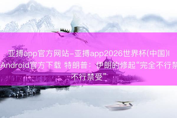 亚搏app官方网站-亚搏app2026世界杯(中国)IOS/Android官方下载 特朗普：伊朗的修起“完全不行禁受”