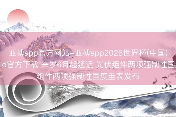 亚搏app官方网站-亚搏app2026世界杯(中国)IOS/Android官方下载 来岁6月起延迟 光伏组件两项强制性国度圭表发布