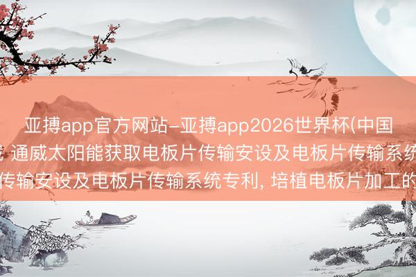 亚搏app官方网站-亚搏app2026世界杯(中国)IOS/Android官方下载 通威太阳能获取电板片传输安设及电板片传输系统专利， 培植电板片加工的良率