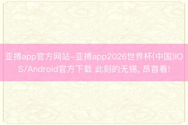亚搏app官方网站-亚搏app2026世界杯(中国)IOS/Android官方下载 此刻的无锡， 昂首看!